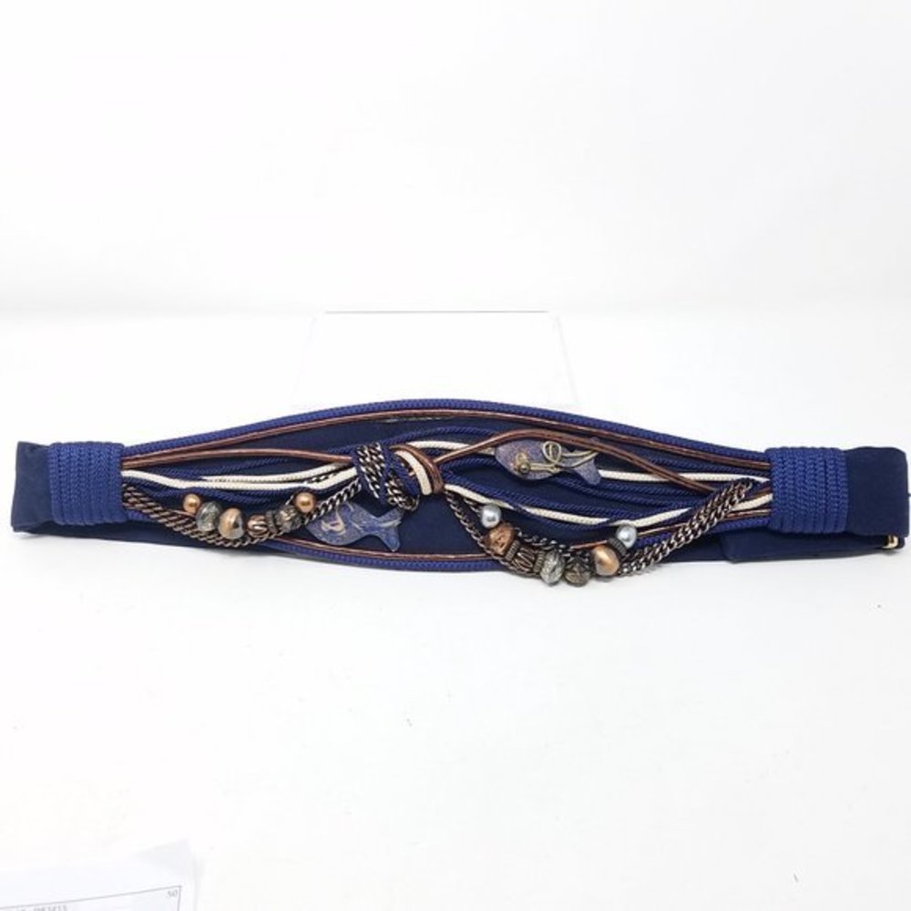 Carolyn Tanner Designs belt mixed‎ media fish VTG
